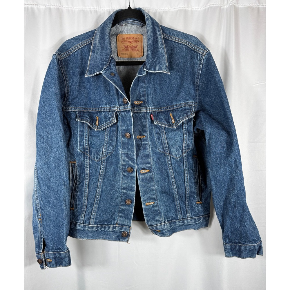 Levi Strauss & Co‎ Mens Denim Trucker Jacket Blue Original Riveted Size 40